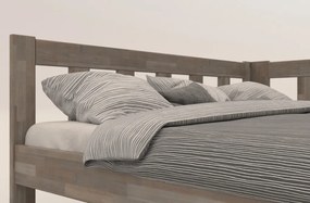Rohová posteľ so zástenou vpravo Tema P 180x200 cm, šedý buk