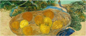 Obraz - Vincent van Gogh, Still Life of  Oranges and Lemons with  Blue Gloves, reprodukcia (120x50 cm)