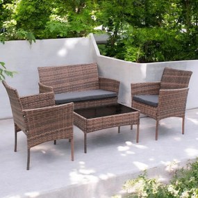 Elegantná ratanová záhradná sedacia súprava so stolom