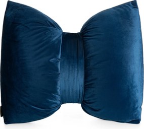 DEKORAČNÝ VANKÚŠ KOKARDA 45X55 CM TMAVOMODRÁ