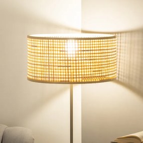 Brilagi - LED stojacia lampa CERIA 1xE27/40W/230V priemer 25 cm bambus/matný chróm