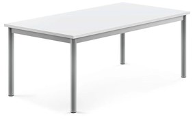 Stôl BORÅS, 1200x700x500 mm, laminát - biela, strieborná