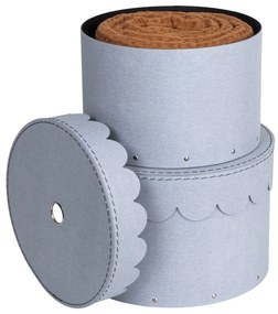 Svetlosivé kartónové úložné boxy s vekom v súprave 2 ks ø 26x17,5 cm Wilma – Bigso Box of Sweden