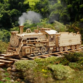 Robotime 3D drevené puzzle Parní lokomotiva Prime Steam Express 1:80 308 ks