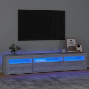 TV skrinka s LED svetlami sivá sonoma 195x35x40 cm