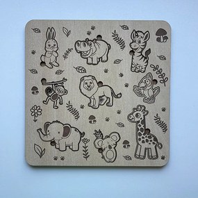 Drevené puzzle - Safari - Javor