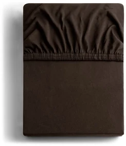 Tmavohnedá napínacia plachta jersey 220x200 cm Amber – Restilo