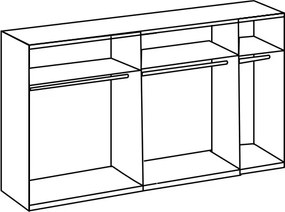 Šatníková skriňa Bern, šírka 313 cm/extra výška 236 cm, biela