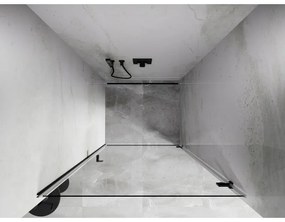 Mexen, Mexen Lunar-B výklopné pravé sprchové dvere 95 cm, transparentné, čierne - 832-095-000-70-00-P