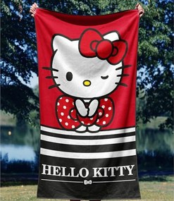 Bavlnená plážová osuška Hello Kitty - motív Malá parádnica - 100% bavlna - 70 x 140 cm
