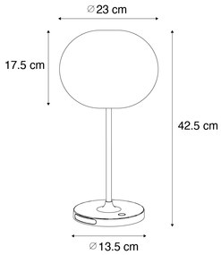 Sada 2 moderných nabíjateľných stolových lamp bielych - Maloi