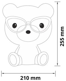 LED Stmievateľná detská nočná lampička LED/2,5W medveď ružový