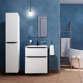 Mereo, Mereo Mailo, kúpeľňová skrinka 81 cm, čierne madlo, Multidecor, Čierna Supermat, MER-CN591SBCIPM