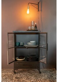 Čierna kovová vitrína 65x105 cm Ferre – White Label