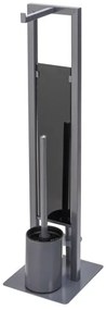 WENKO 25552100 - WC kefa RIVALTA 18x70 cm sivá/čierna