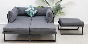 Sada zahradního nábytku LAFOOLE LUNGE tmavě šedá