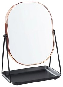 Kozmetické zrkadlo 20 x 22 cm ružovozlatá/čierna CORREZE Beliani