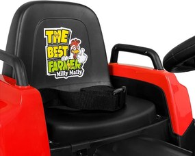 Elektrický traktor s prívesom Rolly červený