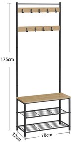 Vešiakový stojan s botníkom HSR041B11