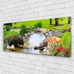 Obraz plexi Záhrada jazero príroda 125x50 cm