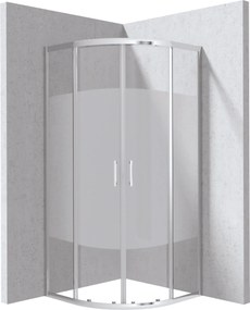 Deante Štvrťkruhový sprchový kút Funkia Evo 80x80 cm, vzor pás - KYP 0E88P, chróm - bez vaničky