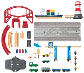 Playtive Drevená železničná súprava, 63-dielna  (100356666)