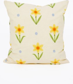 Bavlnená obliečka na vankúš Renforcé 40 × 40 cm - Narcis bieložlté