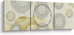 Obraz - Abstrakcia, mramorové kruhy (s hodinami) (90x30 cm)