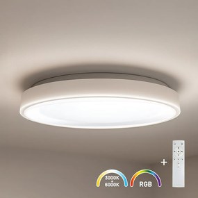 Stropné LED svietidlo Melo, 1x LED 36w, 3000-6000k, b, RGB, (fi 39 cm), s ovládačom