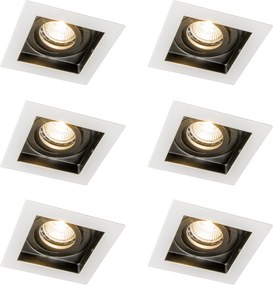 Moderné zapustené bodové svetlo biele s čiernym nastaviteľným - Carree