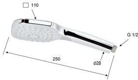Sapho - Ručná sprcha s tlačidlom lesklý chróm