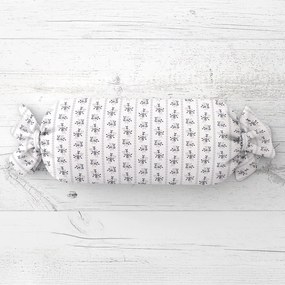 Biante Vankúš valec bonbon Sandra SA-641 Temne modrý ľudový kvetinový vzor na bielom 15x80 cm