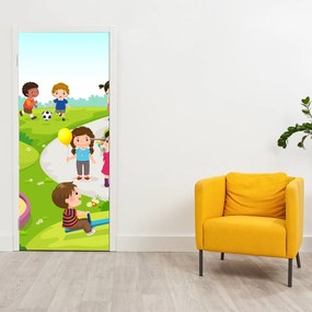 Fototapeta na dvere - Detské radovánky na pieskovisku (95x205cm)