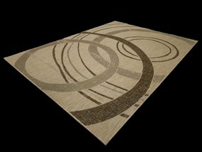 Koberec Eqos 0003 béžový – obdĺžnikový s geometrickým vzorom Rozmer: 120x180 cm