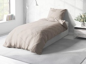 Biante Bavlnené jednofarebné posteľné obliečky Torino TON-002 Krémovo béžové Dvojlôžko francúzske 200x200 a 2ks 70x90 cm