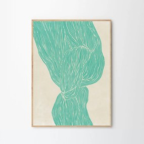 The Poster Club Plagát The Line - Green by Rebecca Hein 50x70