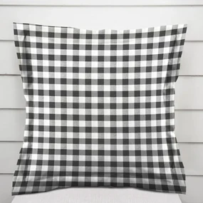 Biante Dekoračná obliečka na vankúš s lemom Rebeka RE-011 Sivo-biela kocka stredná 50 x 50 cm