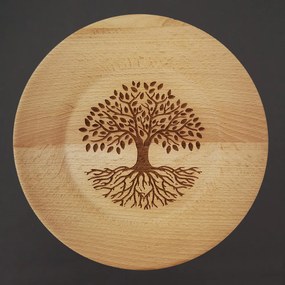 AMADEA Drevený tanier strom bukový, masívne drevo, 25 cm