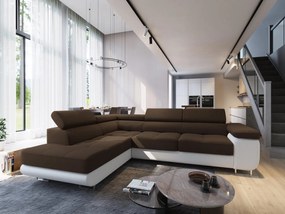 Rohová sedačka NOEL – rozkladacia, úložný priestor | Sawana 26 + Soft 17