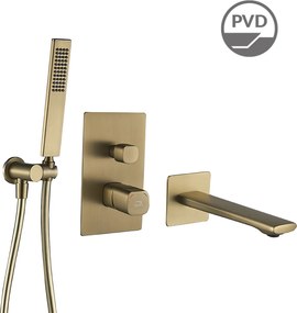 Laveo Vaňová batéria Tores podomietková so sprchovým setom - BVT_G11P, zlatá šampaň