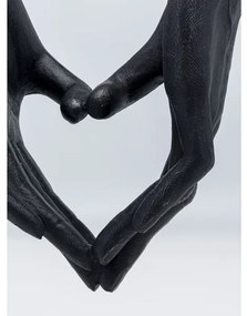 Elements Heart Hand dekorácia srdce čierna/zlatá 62cm