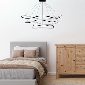 Toolight Toolight, LED závesná lampa 40/60/80cm, 82W, 3000K, LHJ016-CP3, čierna matná, OSW-50006