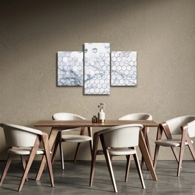 Obraz - Mramorované hexagóny (90x60 cm)