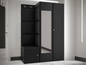 Predsieňová zostava Towiro Slim XXIV, Farby: čierna, Farba čalúnenia:: ekokoža Soft 011 (čierna)