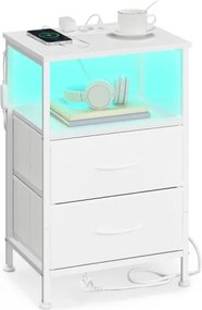 Nočný stolík BELLAH s nabíjacou stanicou LGS302WH03