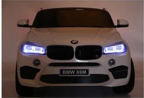 LEAN CARS Elektrické autíčko BMW X6M pre deti LED MP3 ovládač biele