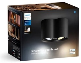 Philips - LED Stmievateľné bodové svietidlo Hue PILLAR 2xGU10/4,2W/230V + DO čierna