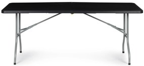 Skladací záhradný banketový stôl 180 cm - čierny