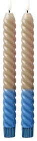 rice LED sviečka Twisted Sand – set 2 ks