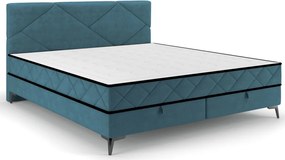 Posteľ Parana 180x200 cm, modrá aqua zamatová látka